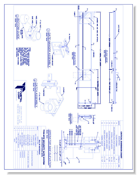 TYM-HYD Structural Cantilever Slide Gate with TYM-HYD Hydraulic Operator