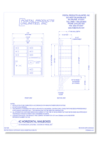High Security 4C-T8 Horizontal (N1027865) - 8 Doors w/ 1 Parcel Unit
