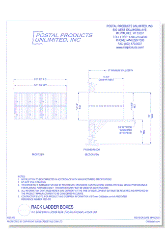 P.O. Boxes Rack Ladder Rear Loading (N1004546) - 8 Door Unit