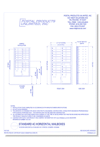 19 Door Horizontal 4C Mailbox w/ 2 Parcel Lockers – N1029454