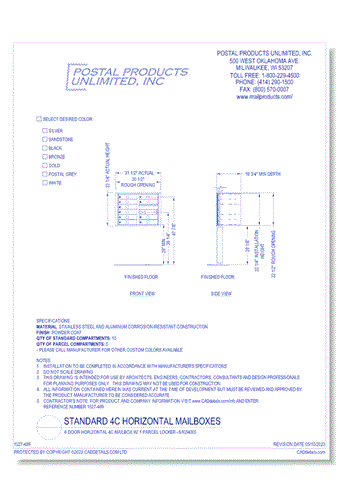 10 Door Horizontal ADA Compliant 4C Mailbox - N1034006
