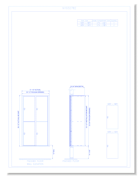 4 Door Recessed Mount 15" Deep Parcel Locker - Model 13 (N1032782)