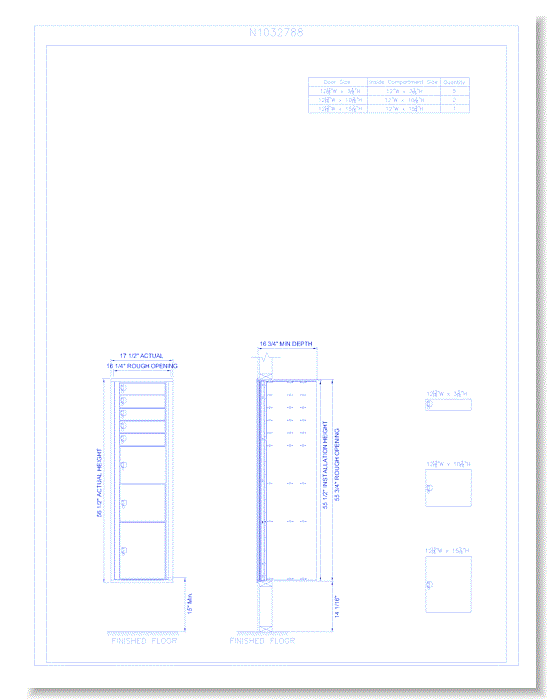 8 Door Recessed Mount 15" Deep Parcel Locker - Model 19 (N1032788)
