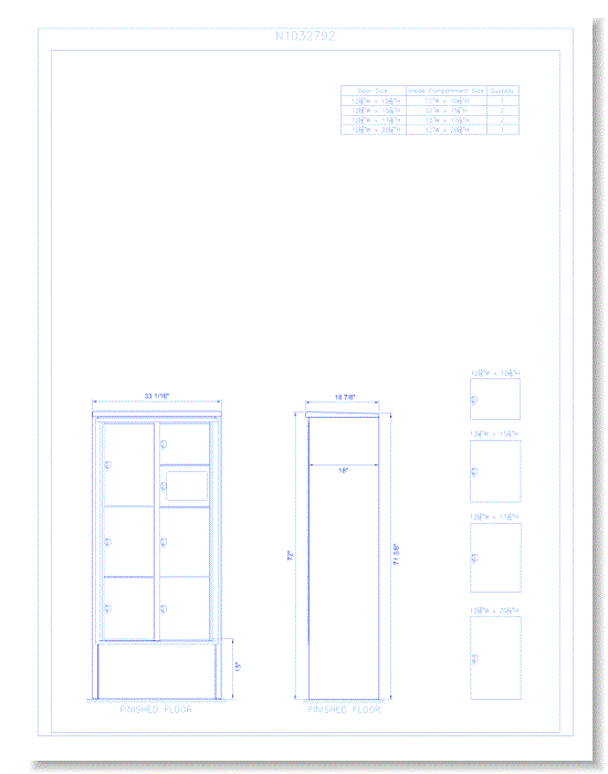 6 Door Freestanding 15" Deep Parcel Locker - Model E2 (N1032792)