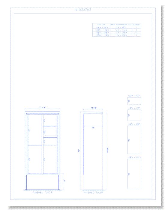 5 Door Freestanding 15" Deep Parcel Locker - Model E3  (N1032793)