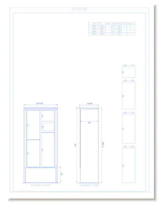 4 Door Freestanding 15" Deep Parcel Locker - Model E4 (N1032794)