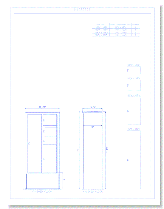 4 Door Freestanding 15" Deep Parcel Locker - Model E6 (N1032796)