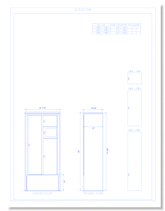 3 Door Freestanding 15" Deep Parcel Locker - Model E7 (N1032798)