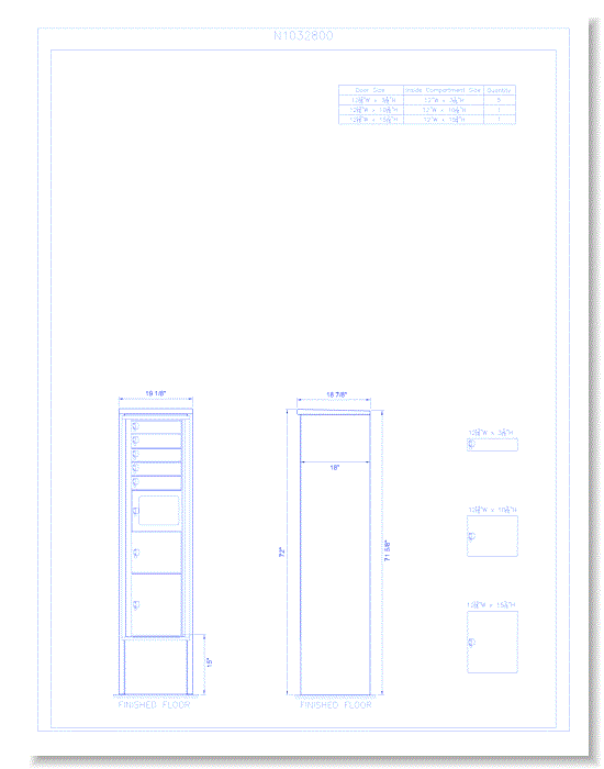 7 Door Freestanding 15" Deep Parcel Locker - Model E9 (N1032800)
