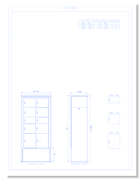 10 Door Freestanding 15" Deep Parcel Locker -  Model E11 (N1032802)