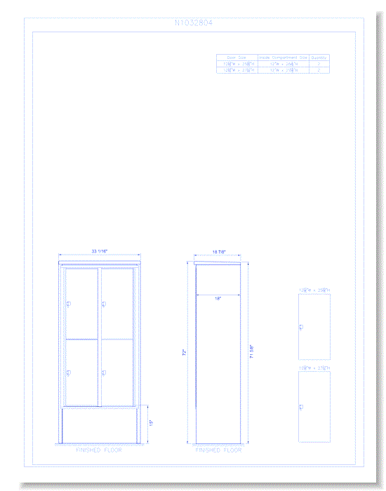 4 Door Freestanding 15" Deep Parcel Locker - Model E13 (N1032804)