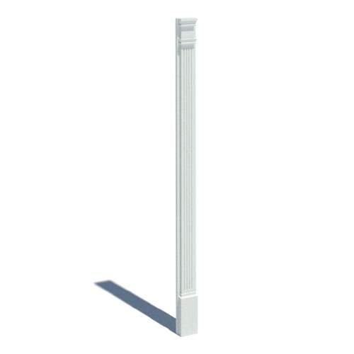 PIL7X102: Pilaster Fluted Adj Plth 102x7x2-1/2 Smooth