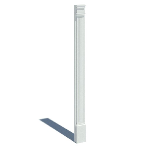 PIL9X108: Pilaster Fluted Adj Plth 108x9x3 Smooth