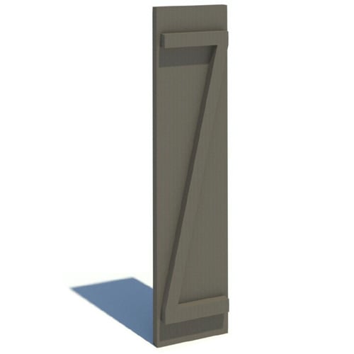 SH3PZC18X72RS: Plank Shutter - 3 Board Z Batten, 12", 18", 24" Primed Tan