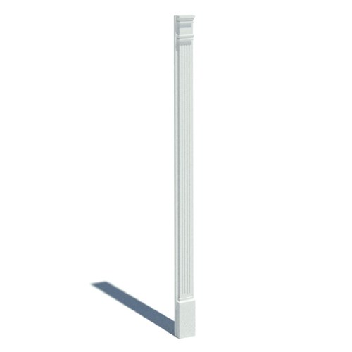 PIL7x108: Pilaster Fluted Adj Plinth 108x7x2-1/2 Smooth