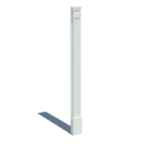 PIL9x102:Pilaster Fluted Adj Plinth 102x9x3 Smooth