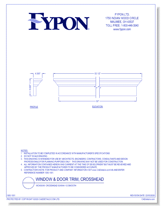 WCH50X9: Crosshead 50x9x4-1/2 Smooth