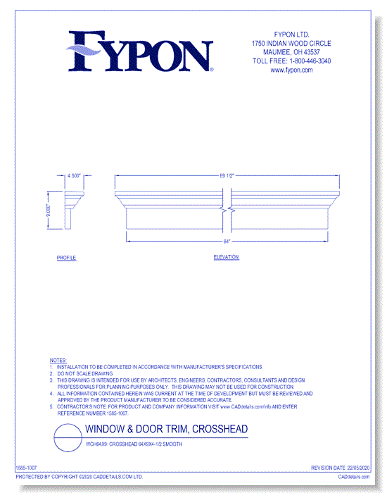 WCH64X9: Crosshead 64x9x4-1/2 Smooth