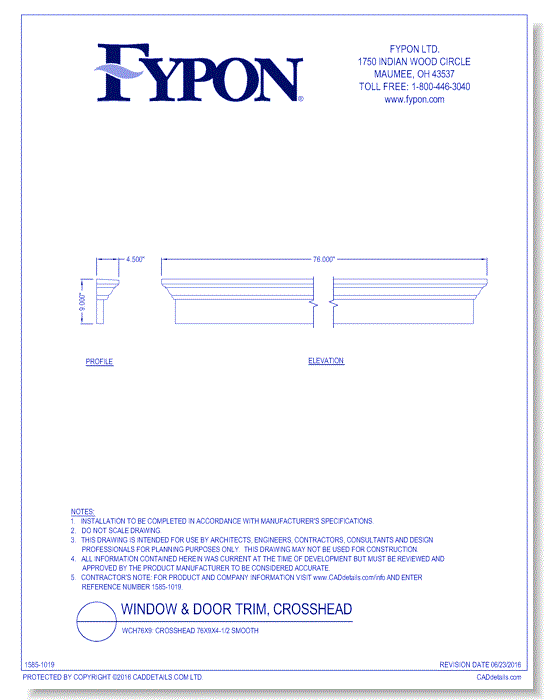 WCH76X9: Crosshead 76x9x4-1/2 Smooth