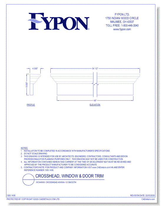 WCH49X9: Crosshead 49X9X4-1/2 Smooth