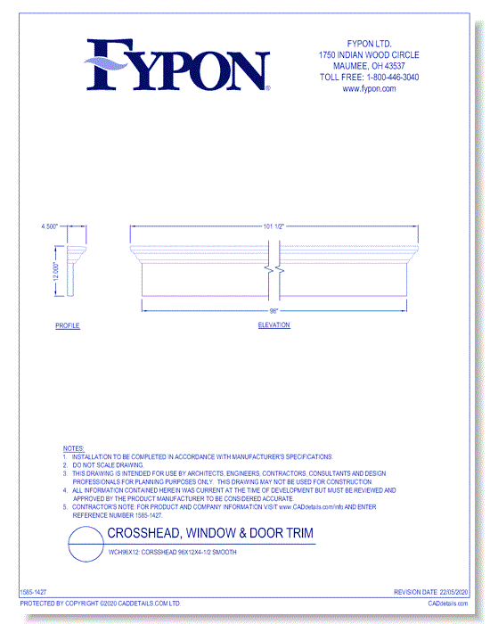 WCH96X12: Crosshead 96X12X4-1/2 Smooth