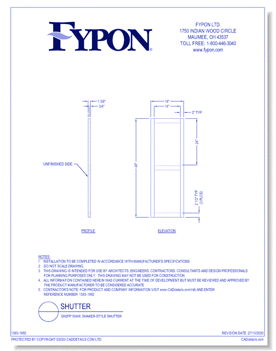 SH2FP18X48: Shaker-Style Shutter