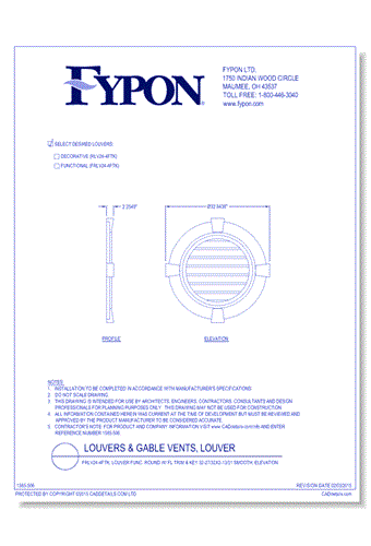 RLV24-4FTK/FR:V24-4FTK: Round Louver W/Flat Trim & Key Deco/Func  32-27/32X2-13/51 Smooth
