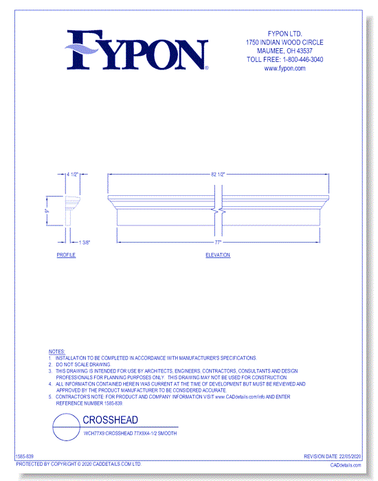 WCH77x9: Crosshead 77x9x4-1/2 Smooth