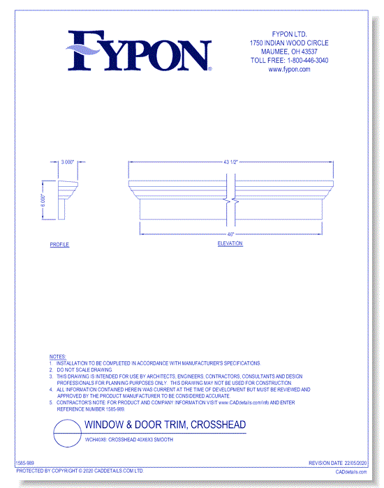 WCH40X6: Crosshead 40x6x3 Smooth