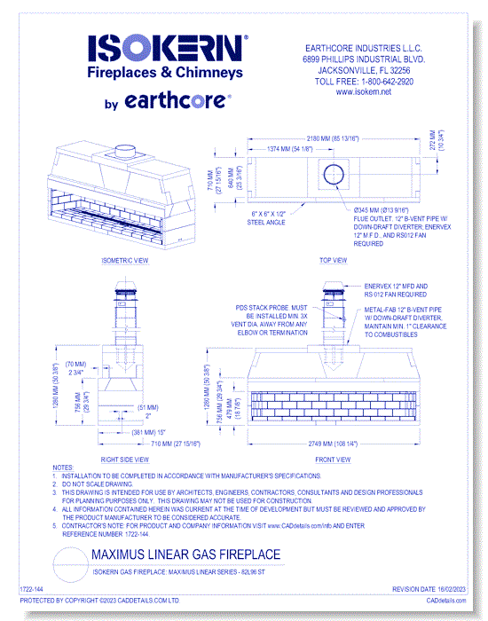 Isokern Gas Fireplace: Maximus Linear Series - 82L96 ST