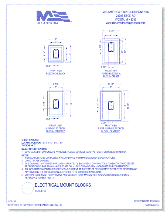 UL-Listed Electrical Mount Blocks