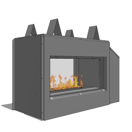 Fire Ribbon Direct Vent 3' Vu Thru Fireplace ( Model 91 )