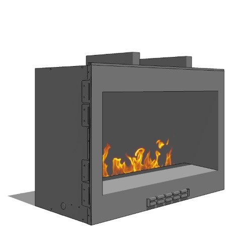 CAD Drawings BIM Models Spark Modern Fires Fire Ribbon Vent Free 3' Fireplace (Model 53)