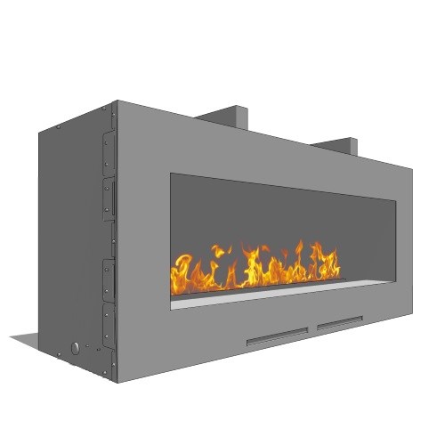 CAD Drawings BIM Models Spark Modern Fires Fire Ribbon Vent Free 4' Fireplace (Model 58)
