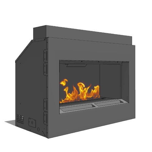 CAD Drawings BIM Models Spark Modern Fires Fire Ribbon Direct Vent 3' Fireplace (Model 87)