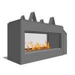 CAD Drawings BIM Models Spark Modern Fires Fire Ribbon Direct Vent 4' Vu Thru Fireplace (Model 49)