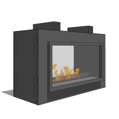 CAD Drawings BIM Models Spark Modern Fires Spark Fire Window 3' (Model FW36)
