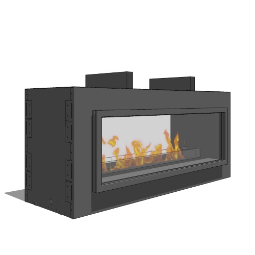 CAD Drawings BIM Models Spark Modern Fires Spark Fire Window 4' (Model FW48)