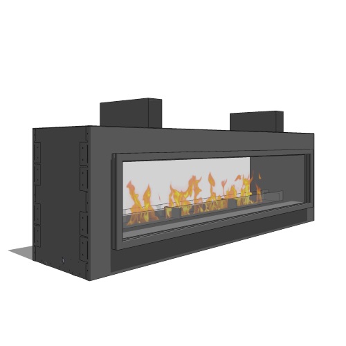 CAD Drawings BIM Models Spark Modern Fires Spark Fire Window 6' (Model FW72)