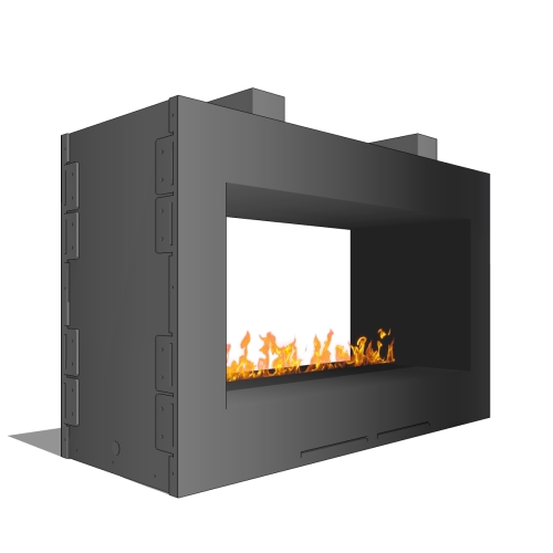 CAD Drawings BIM Models Spark Modern Fires Fire Ribbon Vent Free 4' Vu Thru Outdoor Fireplace (Model SS48ST)