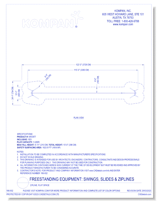 Zipline, Flat Space