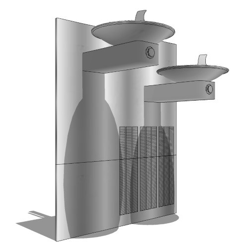 Model 1011/1011HPS:  Wall Mounted ADA Dual Drinking Fountain