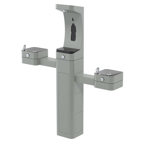 CAD Drawings Haws Corporation Model 3612: ADA Outdoor Dual Stainless Steel Fountain with Bottle Filler