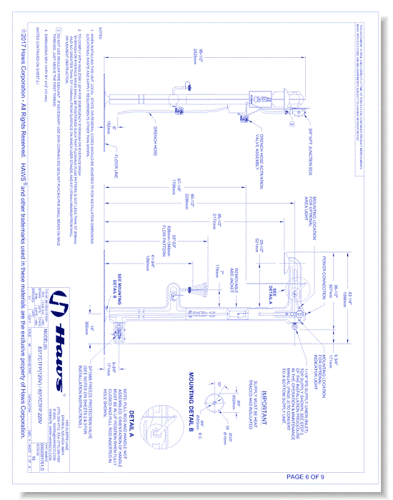 Model 8317CTFP: AXION® MSR Freeze-Protected Shower and Eye/Face Wash