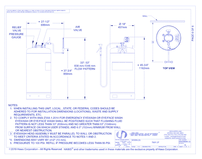 Model 7601.37: Portable Emergency Air-Pressurized Eyewash