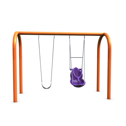 CAD Drawings BCI Burke Playgrounds ARC SWING WITH BELT SEAT AND FREEDOM SEAT (BB-2840)