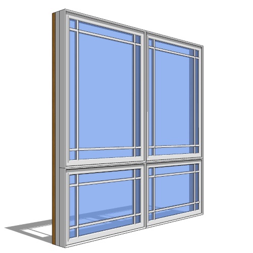 Premium Series™ Window Revit Object: Awning Picture Stack - 2 Wide