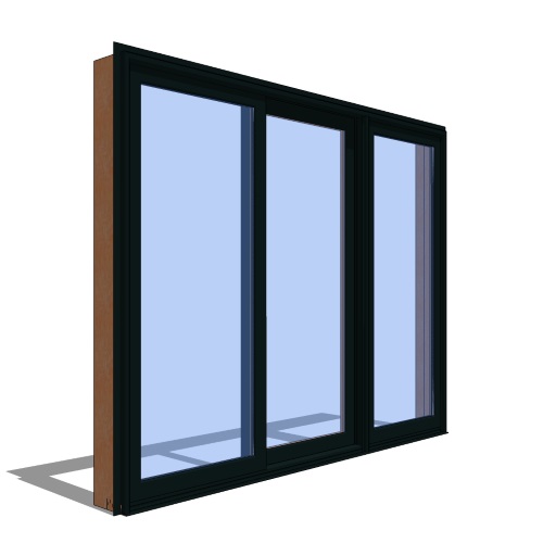 Contemporary Collection™ Door Revit Object: Sliding Patio Door - 3 Panel