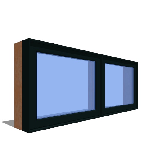 Contemporary Collection™ Window Revit Object: Casement Transom - 2 Wide