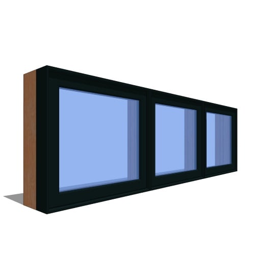 Contemporary Collection™ Window Revit Object: Casement Transom - 3 Wide